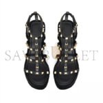 VALENTINO ROCKSTUD ANKLE STRAP WEDGE SANDAL IN CALFSKIN LEATHER 95MM 5W2S0F95BAE_0NO - Image 4