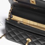 CHANEL ON-CHAIN WALLET SHINY LAMBSKIN, ENAMEL AND GOLD-TONE METAL BLACK AP3938 (19.5*12*5.5cm) - Image 3