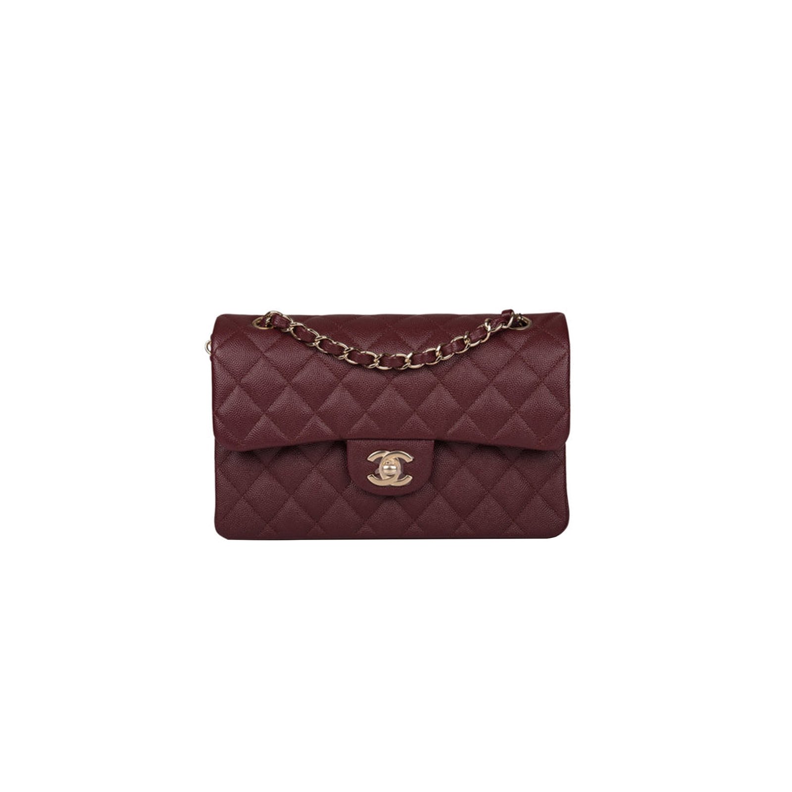 01626b422bb662284717b3c2fb79bd430f83fddf CHANEL MEDIUM FLAP BAG BURGUNDY (23*14.5*6cm) - Image 1