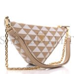 PRADA JACQUARD TRIANGOLO SYMBOLE EMBROIDERED MINI TRIANGLE SHOULDER BAG BEIGE CHALK WHITE (27*15*6cm) - Image 2