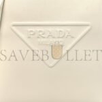 PRADA CALFSKIN TRIANGLE TOTE BAG WHITE (25*23*9cm) - Image 6