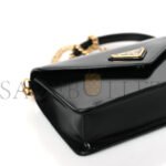 PRADA BRUSHED CALFSKIN ENVELOPE CHAIN CROSSBODY FLAP BLACK (19*13*5cm) - Image 5