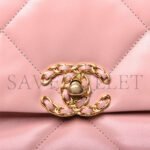 CHANEL QUILTED MEDIUM 19 FLAP LIGHT PINK (26*16*9cm) - Image 4