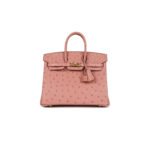 HERM�S MASTER BIRKIN 25 OSTRICH LEATHER CHERRY BLOSSOM PINK GOLD BUCKLE H041944CK92 (25*20*13cm)