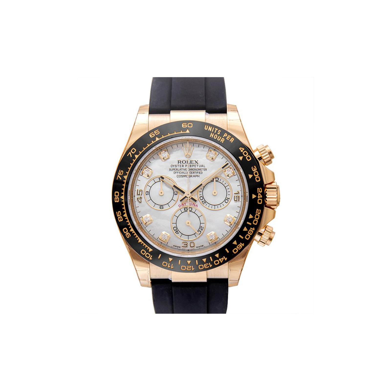0690be292d66f1cadf29071bac2a407b9a11a585 ROLEX DAYTONA 18CT YELLOW GOLD MOTHER OF PEARL DIAL DIAMONDS 40MM WATCH 116518LN - Image 1