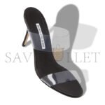 MANOLO BLAHNIK SCOLTO BLACK ECO PVC OPEN TOE MULES 219-0272-0001 - Image 3