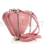 PRADA SAFFIANO MINI CROSSBODY POUCH PETAL PINK (15*10*4cm) - Image 2