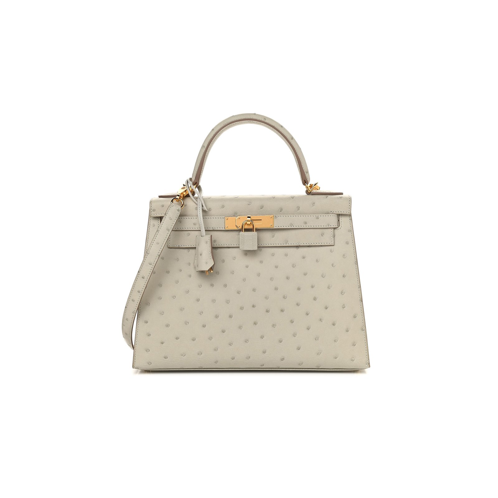 089da0976cd02a55390aeb2760175d5d857218d9 HERM�S MASTER OSTRICH KELLY SELLIER 25 GRIS (25*17*7cm) - Image 1