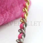 CHANEL 19 FLAP BAG TWEED QUILTED IN PINK WITH MIXED HARDWARE AS1160 (26*16*9cm) - Image 5