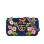Gucci GG Marmont Velvet Small Shoulder Bag 443496 Blue - Image 2