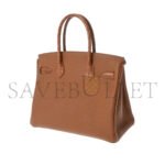 HERM�S MASTER BIRKIN 30 MATTE CROCODILE AND TOGO LEATHER BROWN GOLD BUCKLE H076235CK35 (30*22*16cm) - Image 2