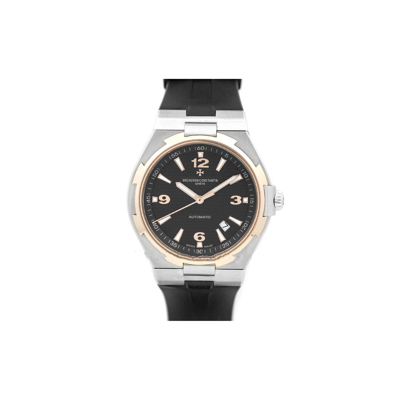 0afdfca24db6d777904aa4c4d787ea64ccf9d8b9 VACHERON CONSTANTIN Automatic Black Dial Rose Gold Bezel in Steel watch 47040/B01M - Image 1