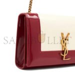 YSL KATE TWO-TONED SMALL MONOGRAM SATCHEL OFF WHITE OXBLOOD RED 742580AAB4D9293 (20*13.5*6cm) - Image 3