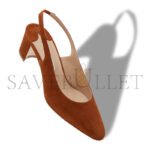 MANOLO BLAHNIK ALLURASAN BROWN SUEDE SLINGBACK PUMPS 121-1799-0015 - Image 3