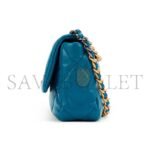 CHANEL 19 FLAP BAG IN TEAL BLUE LAMBSKIN AS1160 (26*16*9cm) - Image 5