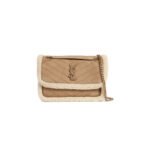 YSL NIKI MEDIUM IN SHEARLING-TRIMMED NUBUCK 633187BTO8W9276 (28*20*8.5cm)