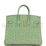 HERM�S MASTER BIRKIN 25 OSTRICH LEATHER MINT GREEN GOLD BUCKLE H041944CK87 (25*20*13cm) - Image 2