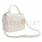 CHANEL 2WAY BAG TOP HANDLE FLAP BAG LAMBSKIN WHITE AS4654 (25*16*9cm) - Image 2