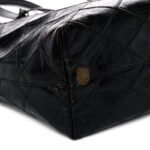 YSL EAST WEST SHOPPING TOTE QUILTED CRINKLED GLOSSED-LEATHER 394195939309 (38*28*13cm) - Image 4