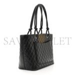 CHANEL CALFSKIN QUILTED LARGE CAMBON TOTE BLACK WHITE (30*25*15cm) - Image 3