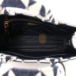 PRADA JACQUARD SAFFIANO TRIANGOLO SYMBOLE EMBROIDERED SMALL TOTE BALTICO TALCO (29*22*9cm) - Image 4