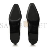 PRADA VERNICE METAL TRIANGLE LOGO POINTED TOE 25MM LOAFERS 37.5 BLACK - Image 5