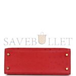 HERM�S MASTER KELLY SELLIER 28 ROUGE VIF VERSO OSTRICH GOLD HARDWARE (28*22*10cm) - Image 5