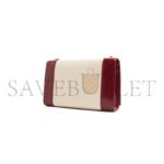 YSL KATE TWO-TONED SMALL MONOGRAM SATCHEL OFF WHITE OXBLOOD RED 742580AAB4D9293 (20*13.5*6cm) - Image 2
