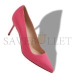 MANOLO BLAHNIK BB 70 PINK LINEN POINTED TOE PUMPS 125-2930-0007 - Image 3