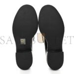 PRADA SPAZZOLATO METAL TRIANGLE LOGO 50MM LOAFERS 37.5 BLACK - Image 4