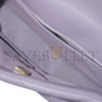 CHANEL PURPLE QUILTED LAMBSKIN CHANEL 19 FLAP BRUSHED GOLD AND RUTHENIUM HARDWARE AS1160 (26*16*9cm) - Image 6