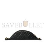 CHANEL 24A BLACK LAMBSKIN QUILTED WAIST BAG BUMBAG ENAMEL CC CHAIN AGED GOLD HARDWARE AS4113 (27*13cm) - Image 5