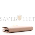 PRADA SAFFIANO TRIANGLE CONTINENTAL ZIP WALLET POWDER PINK (16*9*2cm) - Image 3