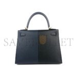 HERM�S MASTER KELLY 25 BLACK BLUE EPSOM GOLD (25*17*7cm) - Image 3