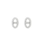 HERM�S 18K WHITE GOLD DIAMOND NEW FARANDOLE EARRINGS