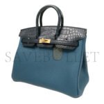 HERM�S MASTER BIRKIN 25 CROCODILE AND TOGO LEATHER STORM BLUE GOLD BUCKLE H076216CK35 (25*20*13cm) - Image 3