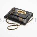 CHANEL CLUTCH LAMBSKIN & GOLD-TONE METALBLACK AS5038 (25*19*3cm) - Image 2