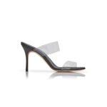 MANOLO BLAHNIK SCOLTO BLACK ECO PVC OPEN TOE MULES 219-0272-0001