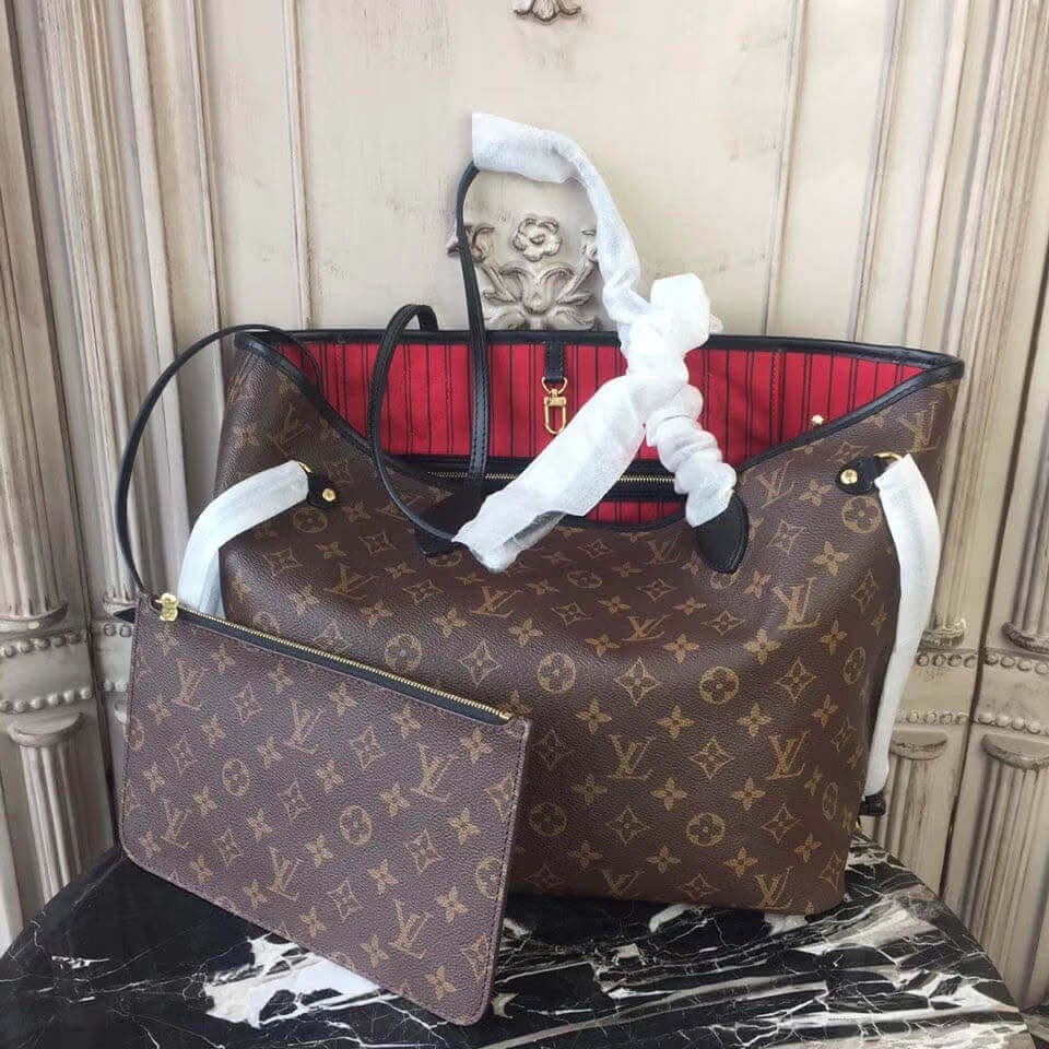 146ca05d60f5812d515f9e6939b02ad5109d80ce Louis Vuitton Monogram Canvas Neverfull MM M41177 Black/Red - Image 1