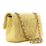 CHANEL CAVIAR QUILTED SMALL DOUBLE COVER YELLOW (23*14.5*6cm) - Image 3