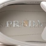 PRADA SPAZZOLATO ROIS METAL TRIANGLE LOGO 25MM SNEAKERS 35.5 WHITE SOLEIL - Image 5