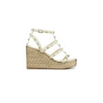 VALENTINO ROCKSTUD CALFSKIN WEDGE SANDAL WITH STRAPS 95MM 5W2S0F95EMP_I16