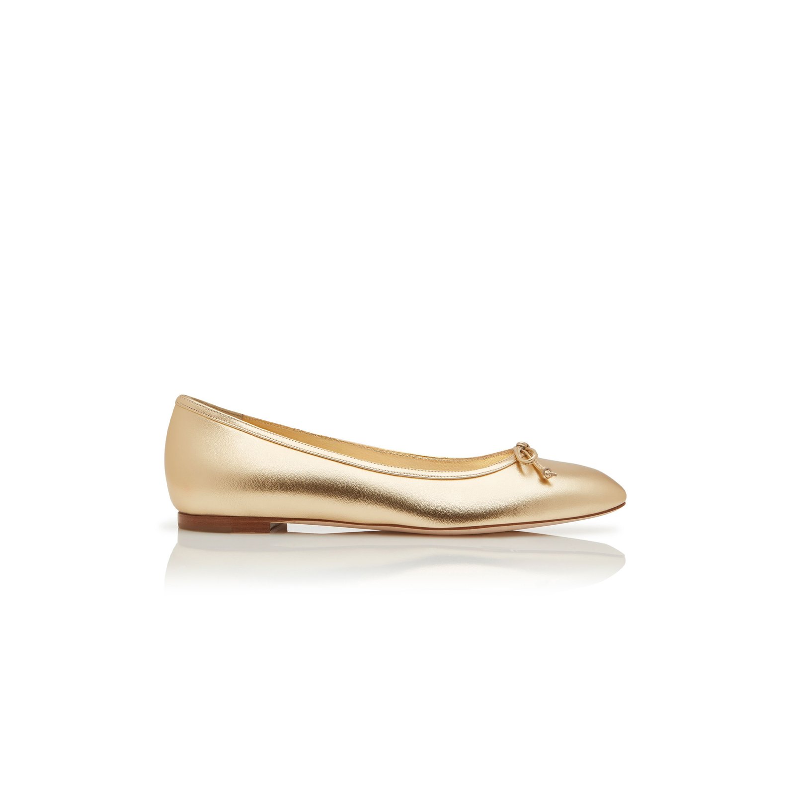 18624e54a4bdf59e570c26652b104b05f04eeca3 MANOLO BLAHNIK VERALLIM GOLD NAPPA LEATHER BALLERINA FLATS 125-2975-0001 - Image 1