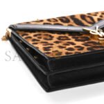 YSL CASSANDRA LEOPARD PRINT MONOGRAM CLASP BAG BLACK�1166300 (22*16.5*5.5cm) - Image 4