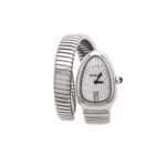BVLGARI DIAMOND PAVE 18K WHITE GOLD SERPENTI TUBOGAS WOMEN'S WRISTWATCH 102005