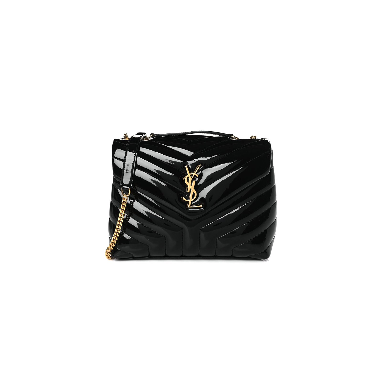 188c0c716a68e4d5ee2dd1010ea8eb2a8ee1b4dc YSL LOULOU SMALL CHAIN BAG IN PATENT LEATHER 4946992IU211000 (23*17*9cm) - Image 1