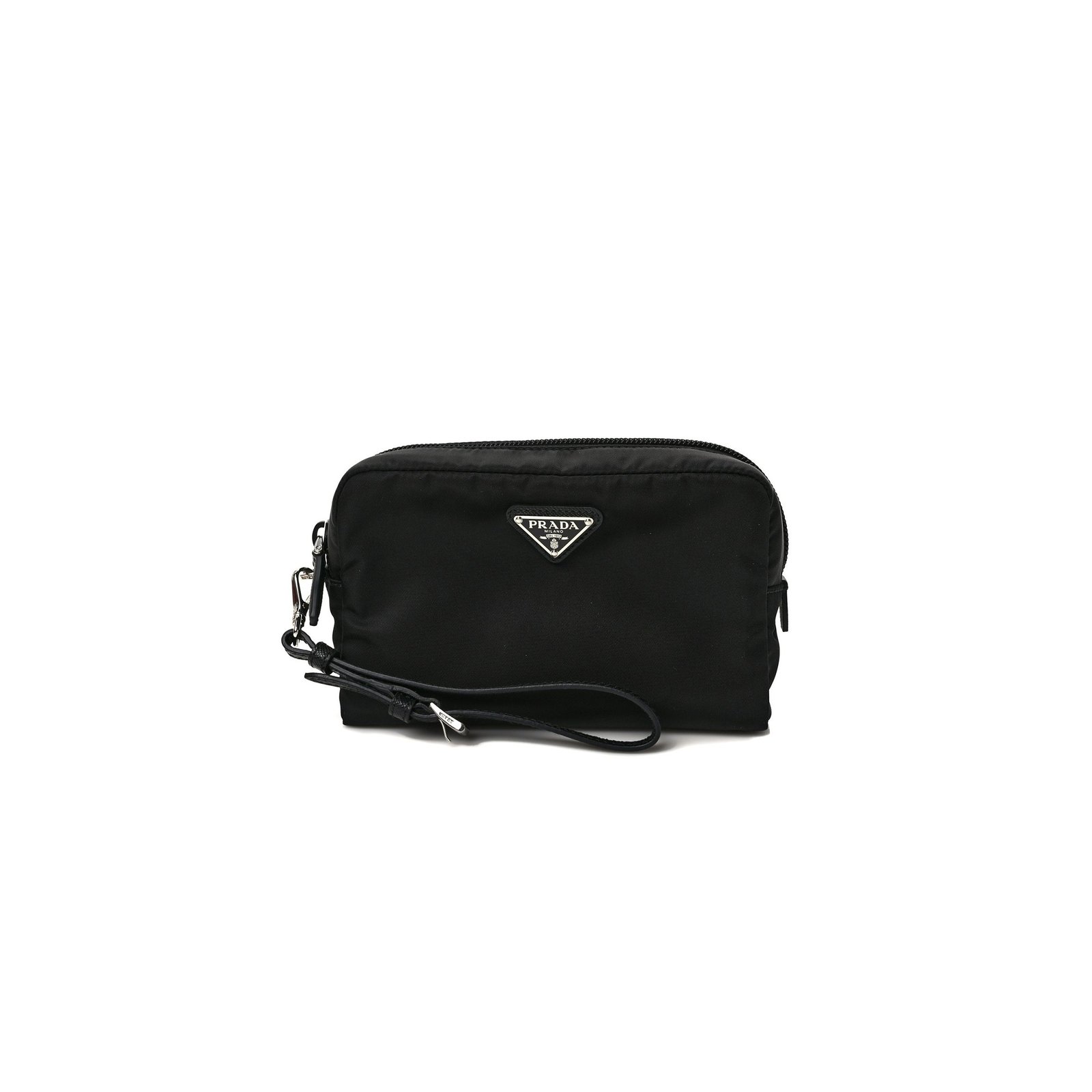 19325c3bb72904a18673174c0cfff83aee884c4b PRADA TESSUTO NYLON SAFFIANO WRISTLET BLACK (19*11*9cm) - Image 1