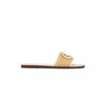 VALENTINO VLOGO SIGNATURE WOVEN RAFFIA SLIDE SANDAL 80MM 4W2S0BD5TTX_A80