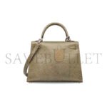 HERM�S MASTER A SHINY LIZARD KELLY 25 GREY HEMP ROPE WITH SILVER BUCKLE (25*17*7cm) - Image 3