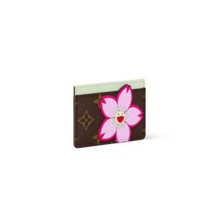 LOUIS VUITTON MURAKAMI X TAKASHI CARD HOLDER SAKURA BROWN M13429 (11*7*0.5cm)